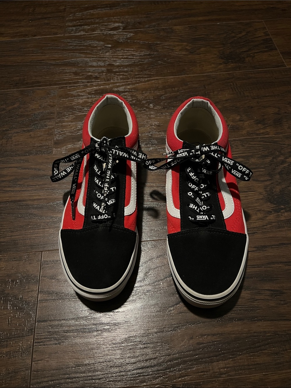 Vans Red, Black & White Low-Top Skate Shoes